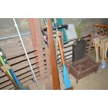 A quantity of long handled gardening tools etc