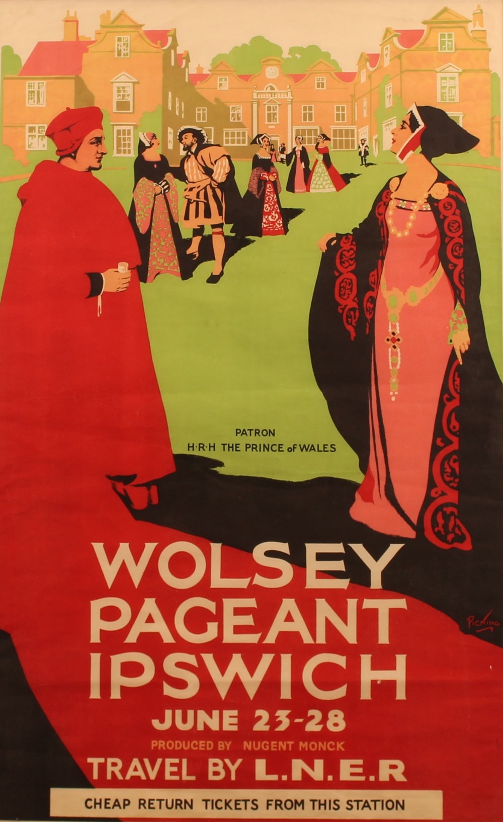 An advertising poster for Wolsey Pagent Ipswich, "T