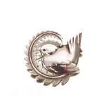 A Georg Jensen, bird brooch, inscribed verso Georg