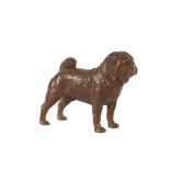 A small bronze figure of a bulldog