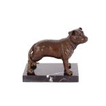 A small bronzed figure of a Staffordshire terrier