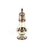 A Victorian silver baluster sugar shaker, London 1