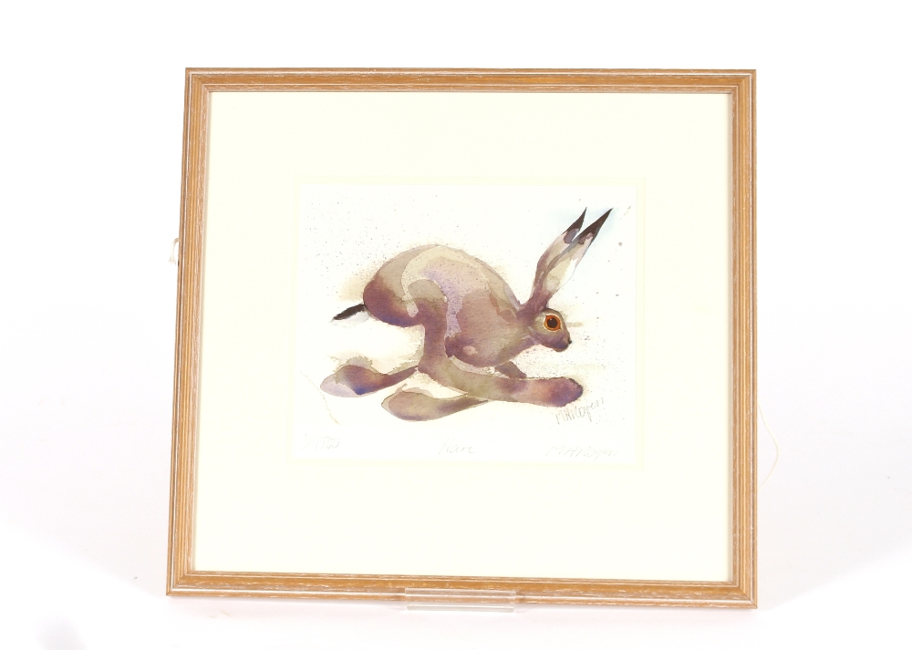 M Dyer, study of a hare, pencil signed limited edi