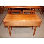 A teak G-plan design side table fitted single draw