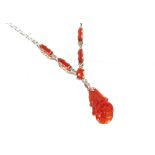 An Art Nouveau carnelian necklace