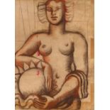 Modernist school, study of a naked figure, unsigne