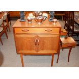 A teak G-plan side cabinet fitted single drawer an