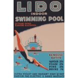 A large framed poster print for Lido Indoor Swimmi