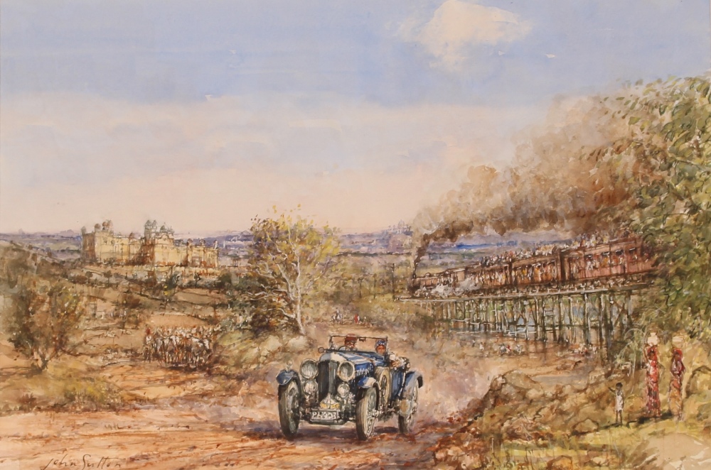 John Sutton, study depicting a vintage car being d