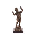 A bronze figure of a boy with bird, Paris foundry