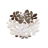 A Monika Mulder polished metal fruit bowl, with pi