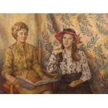 Dorothy Colles, pastel study of two seated ladies,