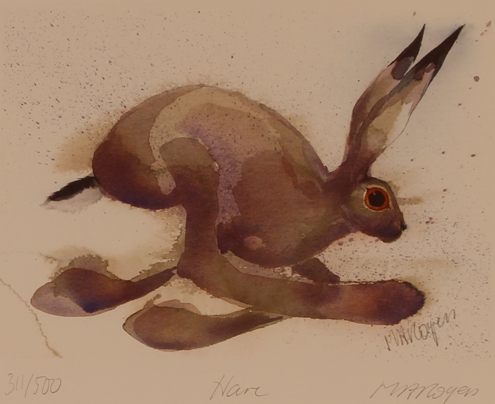 M Dyer, study of a hare, pencil signed limited edi - Image 2 of 2