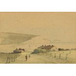 Hagop K Kasparian, early 20th Century school, study of Seven Sisters Kent, watercolour, 11cm x 16cm