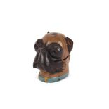 A bronze dog inkwell