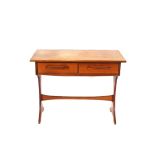 A teak G-plan design hall table, fitted two drawer