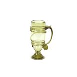 A green Murano type glass baluster tankard; and an