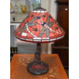 An Art Deco style dragon decorated table lamp, 57c
