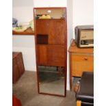 A teak framed hall mirror