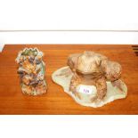 A Bernard Rooke pottery model of a frog AF; and a