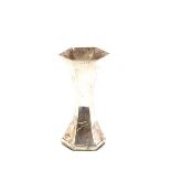 A silver posy vase of hexagonal waisted form, Birm