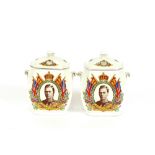 A pair of Ringtons George VI Coronation tea caddie