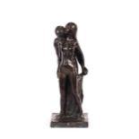 A Leonardo bronzed effect plaster figure of naked