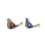 A pair of Murano type Millefiori glass paperweight