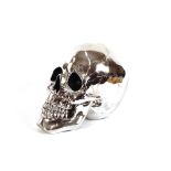 A silvered skull ornament