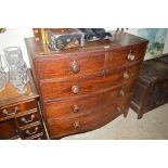 A 19th Century mahogany bowfront chest fitted two