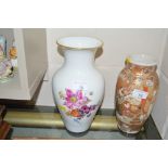 A KPM floral decorated vase