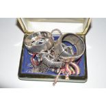 A box containing a Lynx of London necklace; two wh