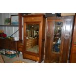 A late Victorian pitch pine and inlaid single door