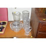 A quantity of glassware to include a rose bowl, tw