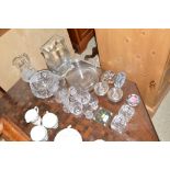 A quantity of various glassware to include vases;