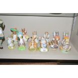 Twelve various Beatrix Potter figures to include J