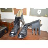 A pair of WW2 style black despatch riders boots