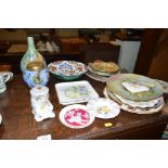 A quantity of hand painted china by Iris Atkinson