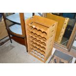 A plywood wine rack