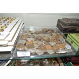 A tray of various coinage