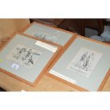 Three framed and glazed golfing prints