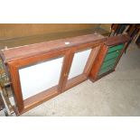 Two wooden and glazed wall display cabinets