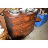 A 19th Century mahogany bow front chest fitted two