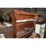 A large stained pine bookcase