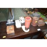 A quantity of various wooden boxes; plastic pipe;