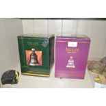 Two Bells Old Scotch Whisky decanters with content