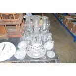 A quantity of various glassware including vases,