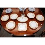 A Copeland Spode dessert set, comprising eleven plates, and four serving dishes