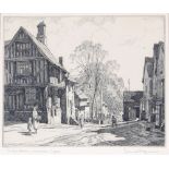 Leonard Russell Squirrell, pencil signed etching depicting The Guildhall Lavenham, 19cm x 22.5cm