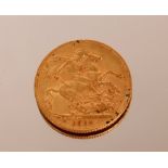 A George V gold Sovereign, 1912